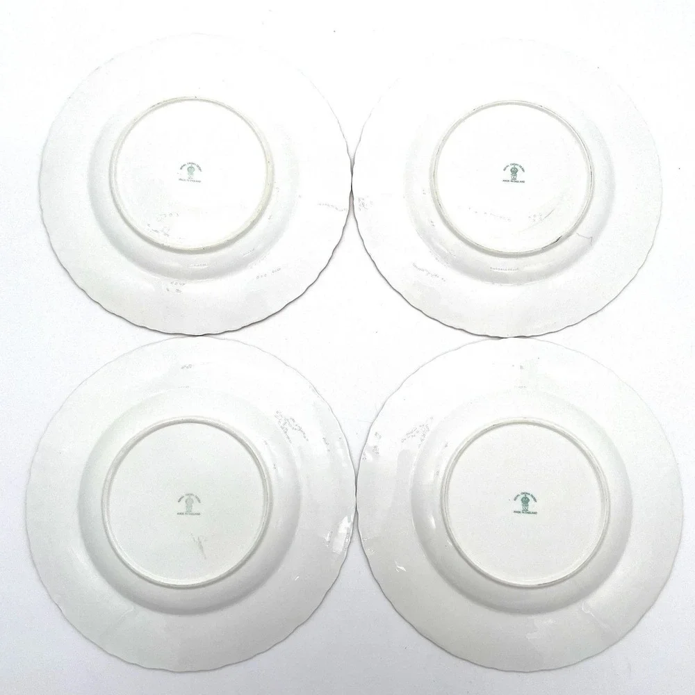 Royal Crown Derby Floral Luncheon Plate Set 4 Piece Porcelain 9
